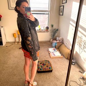 Denim beaded jacket size small oversized fit